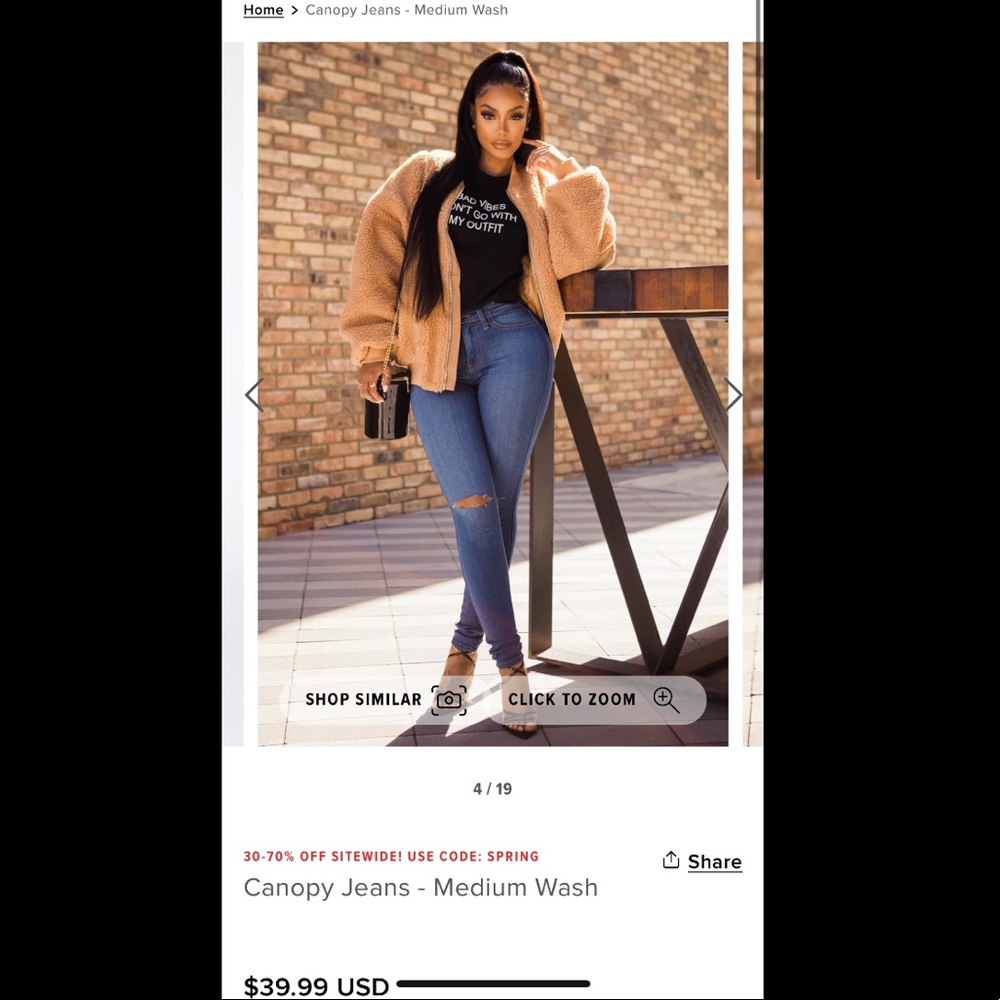 Fashionnova canopy jeans